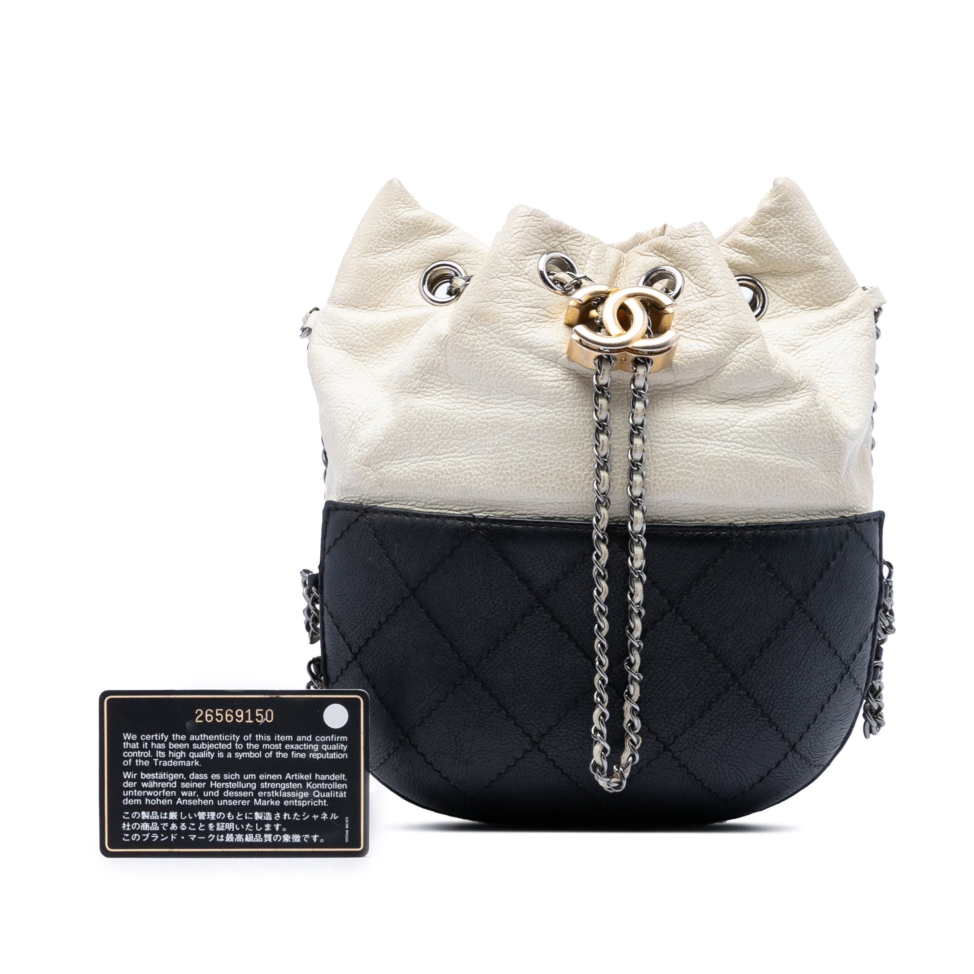 Chanel Small Bicolor Quilted Calfskin Gabrielle Bucket Bag