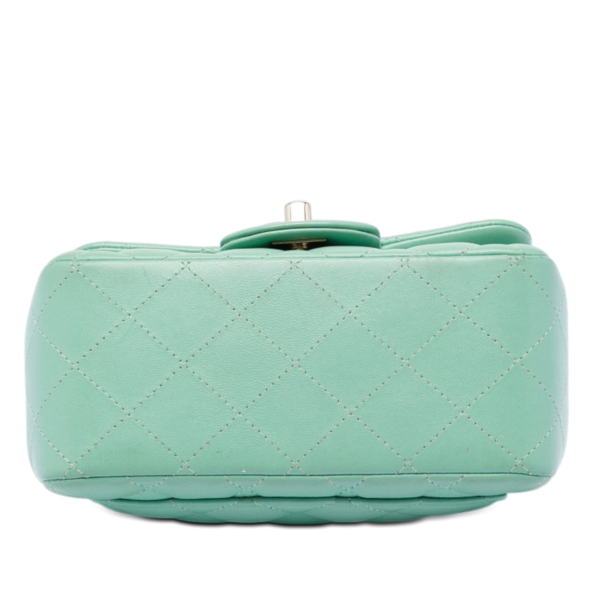 Chanel Mini Square Classic Lambskin Single Flap — Green