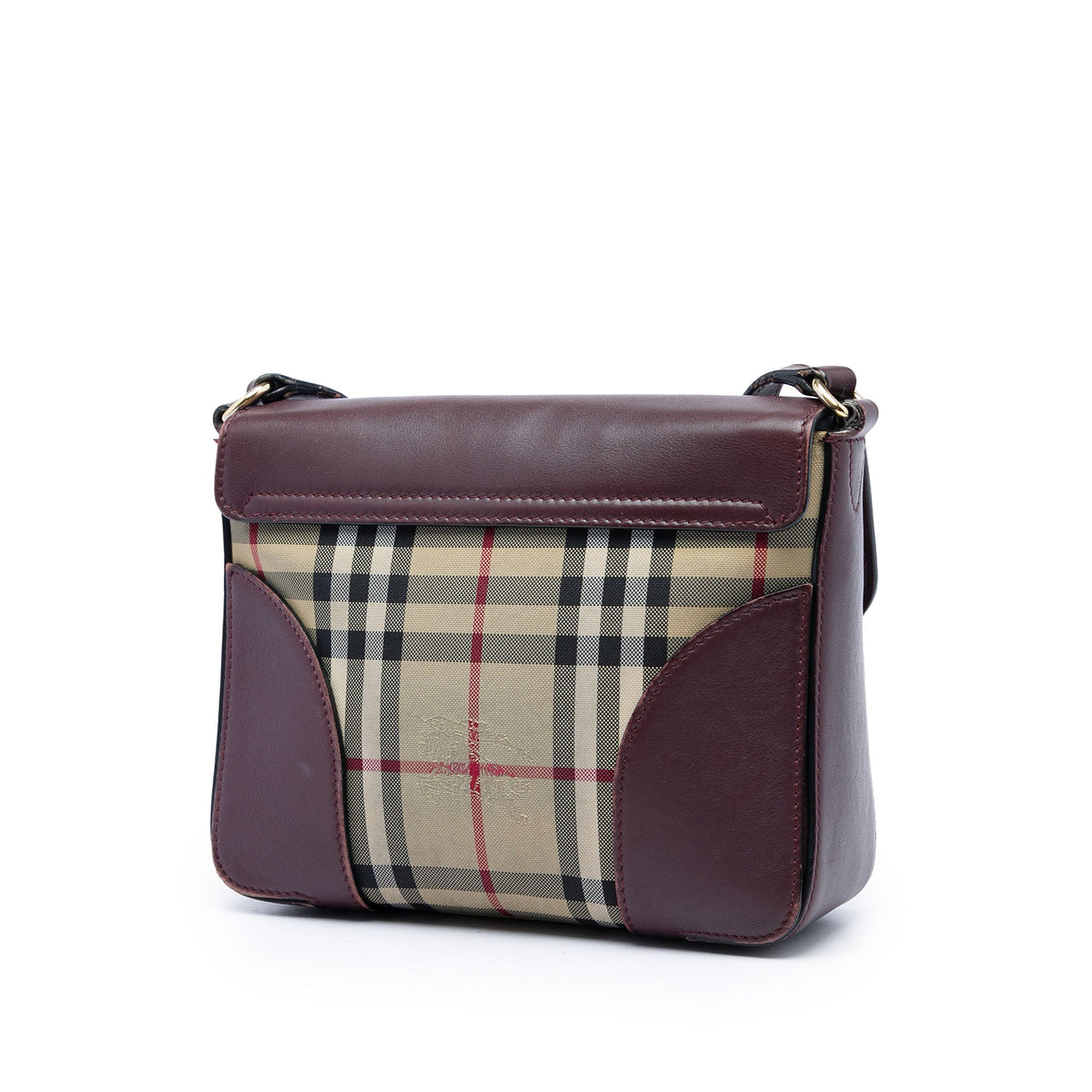 Burberry Small Haymarket Check Nylon and Leather Dickens Crossbody