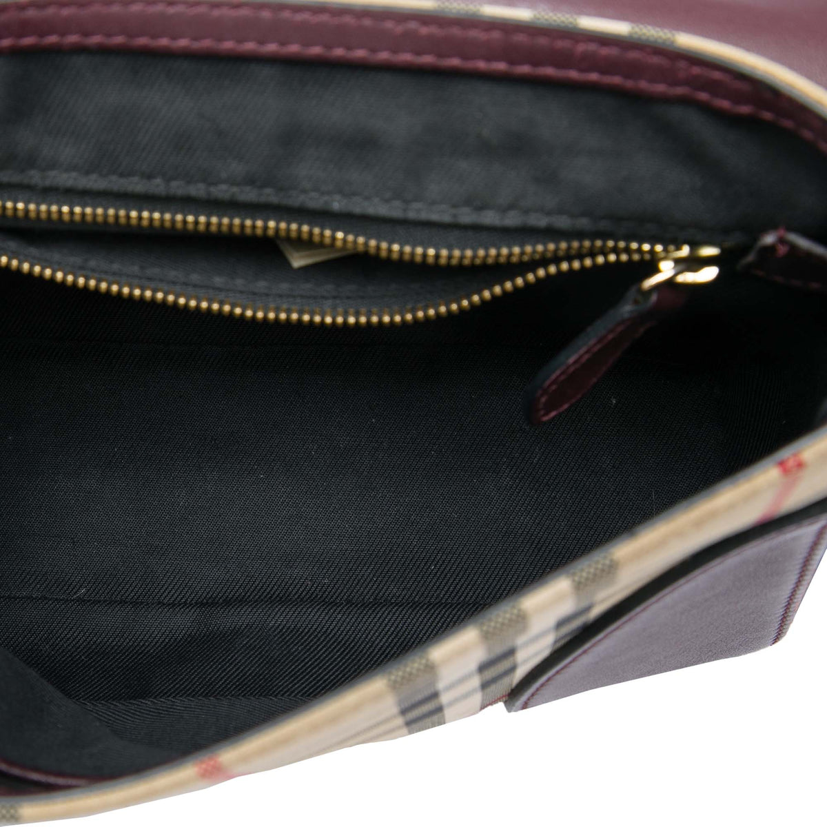 Burberry Small Haymarket Check Nylon and Leather Dickens Crossbody