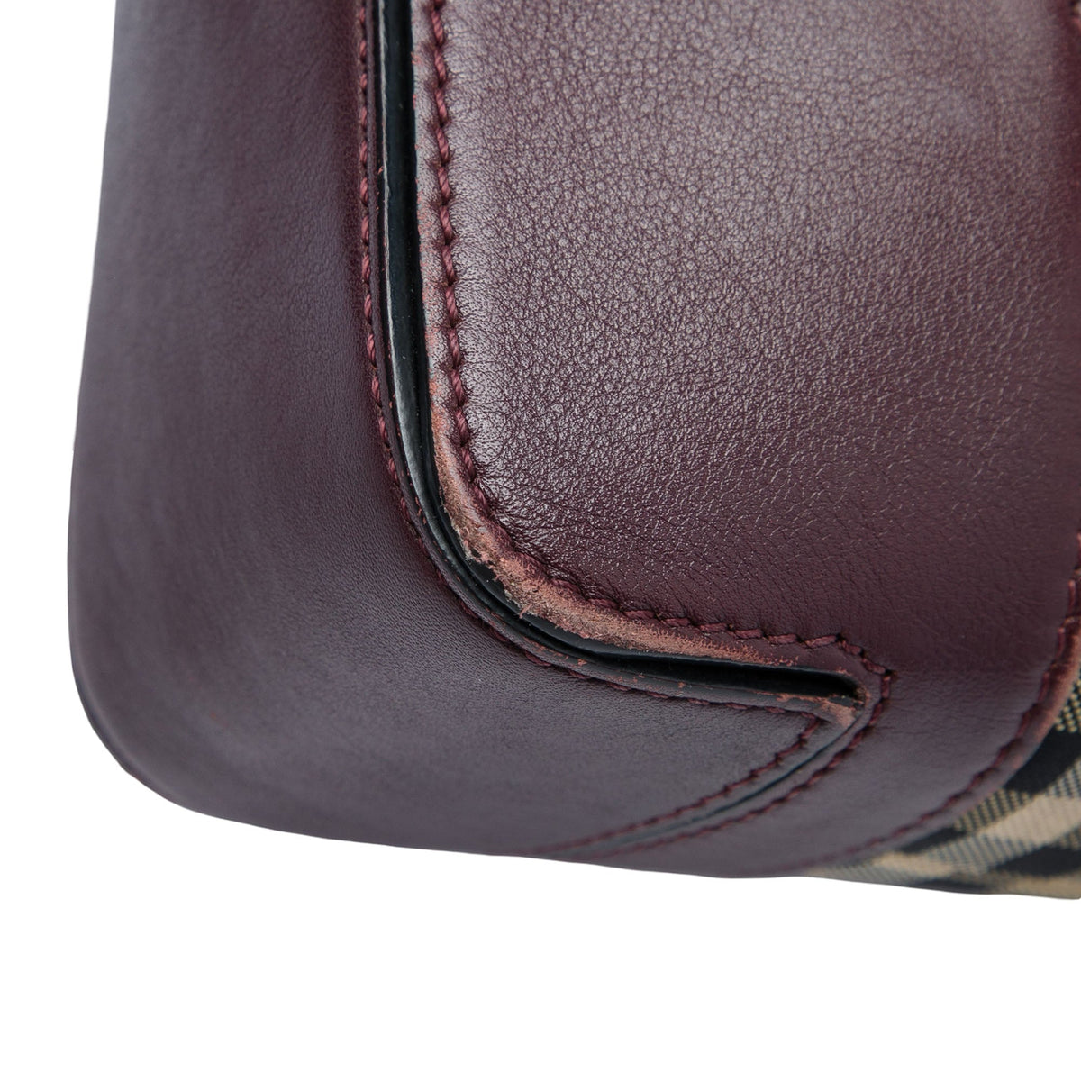 Burberry Small Haymarket Check Nylon and Leather Dickens Crossbody
