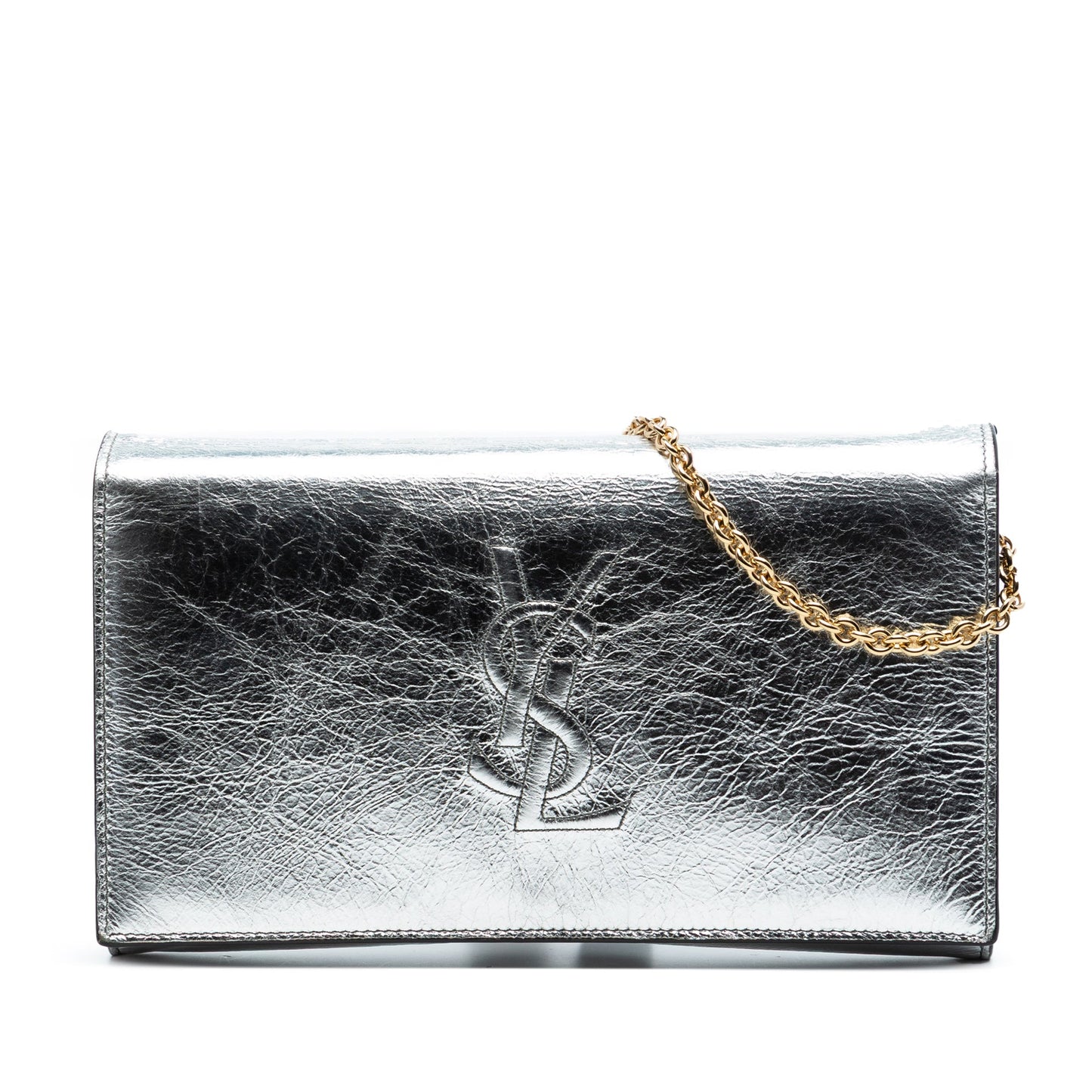 Crinkled Metallic Calfskin Belle de Jour Chain Clutch