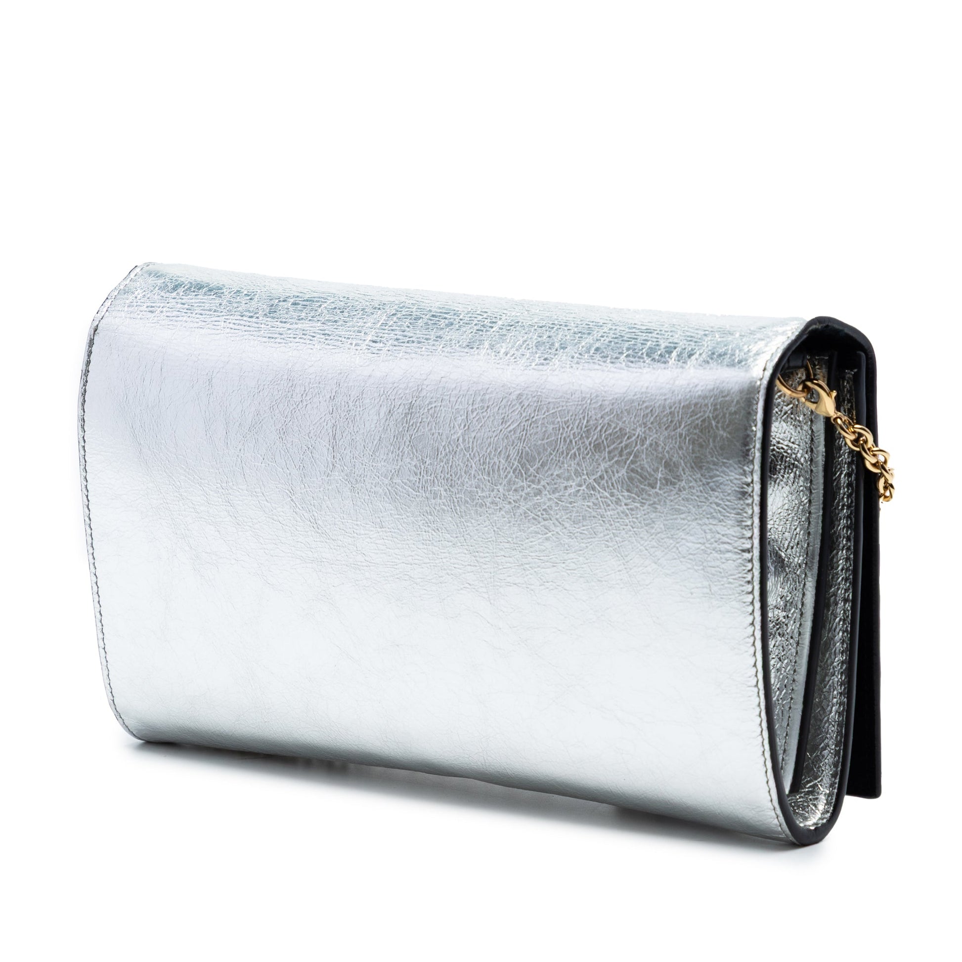 Crinkled Metallic Calfskin Belle de Jour Chain Clutch