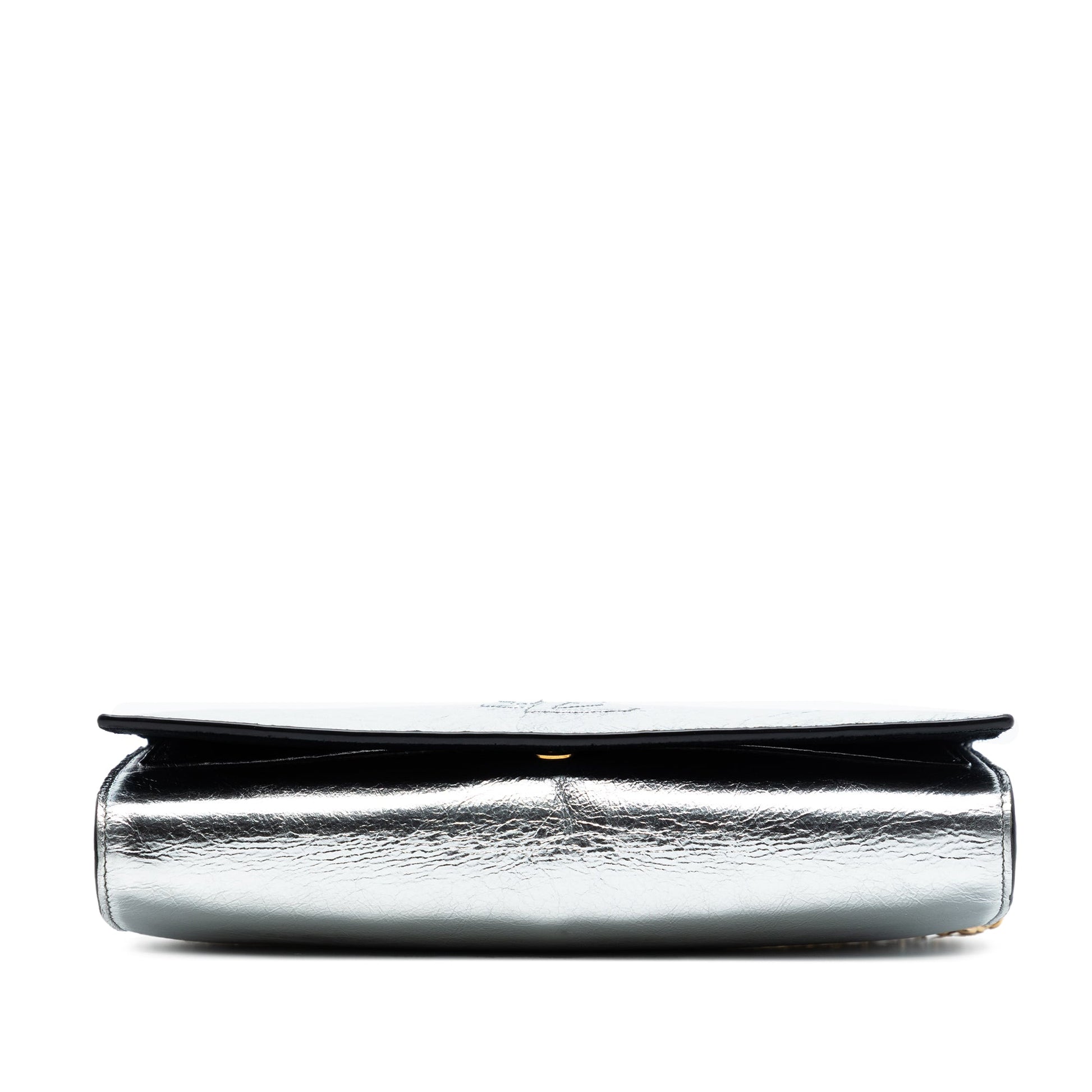 Crinkled Metallic Calfskin Belle de Jour Chain Clutch