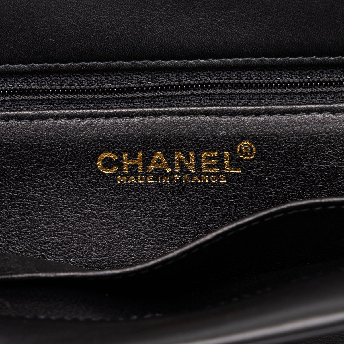 Chanel Mini Calfskin Logo Shoulder Bag — Black