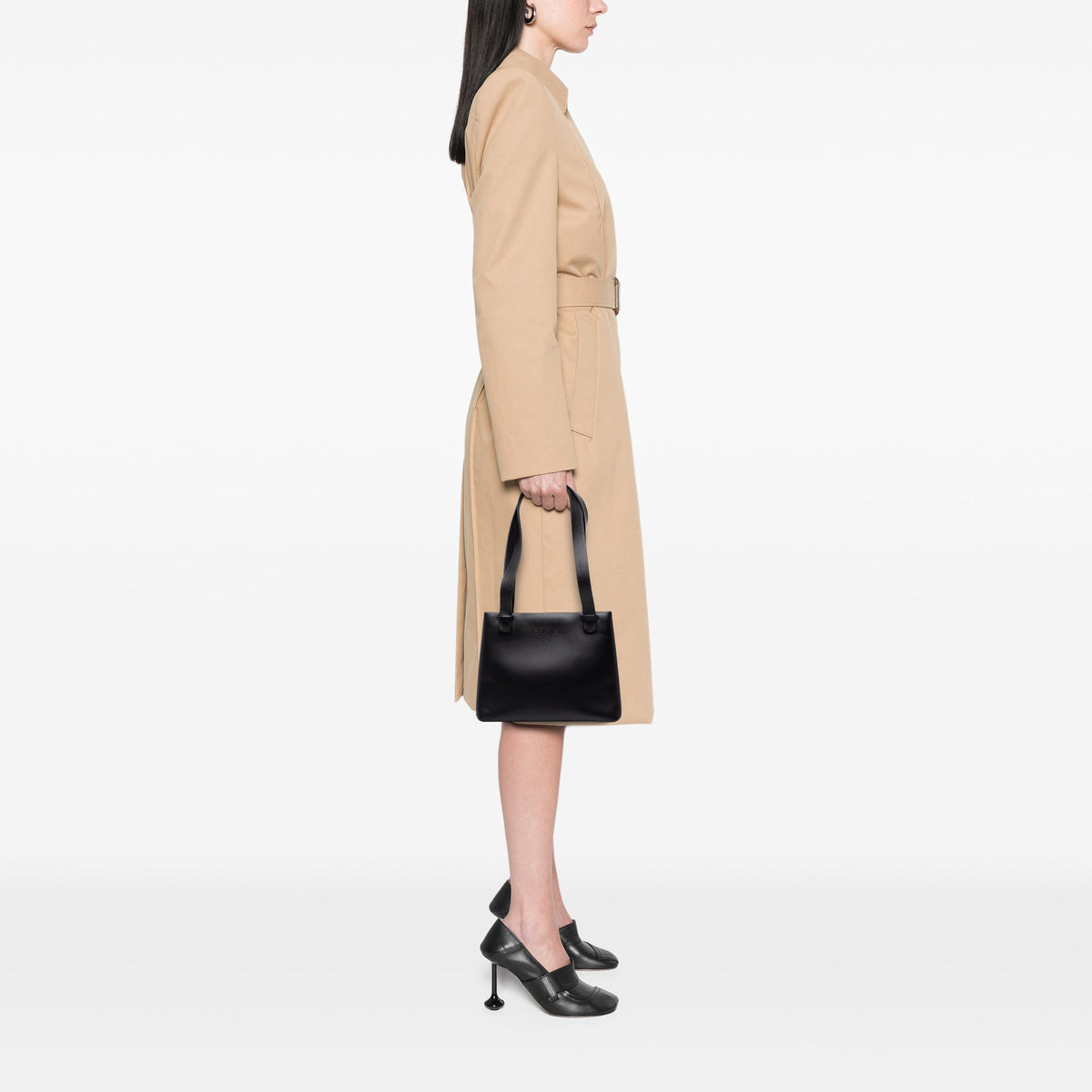 Chanel Mini Calfskin Logo Shoulder Bag — Black