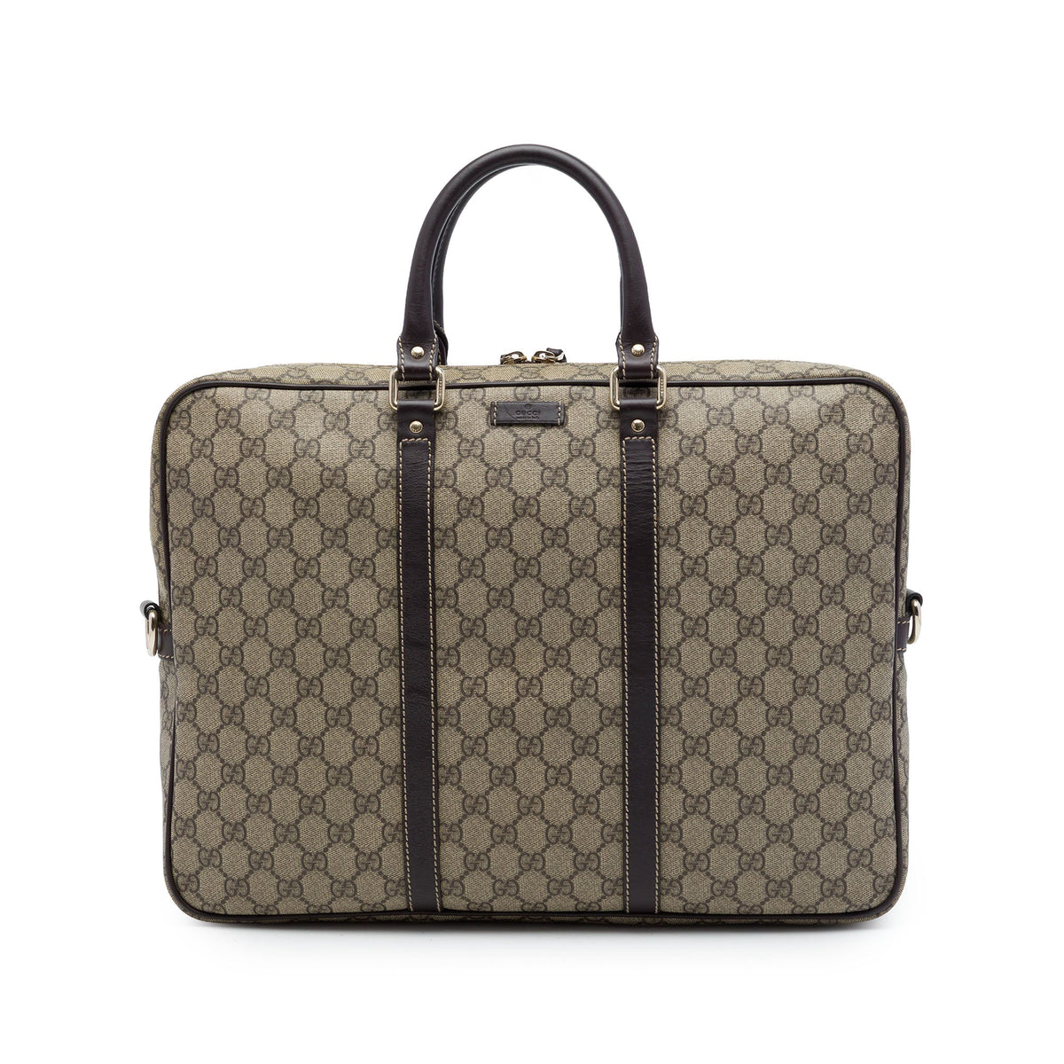 Gucci GG Supreme Business Bag — Beige