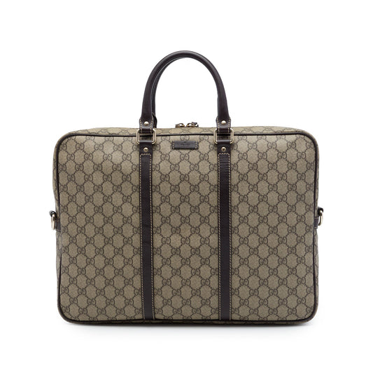 Gucci GG Supreme Business Bag — Beige