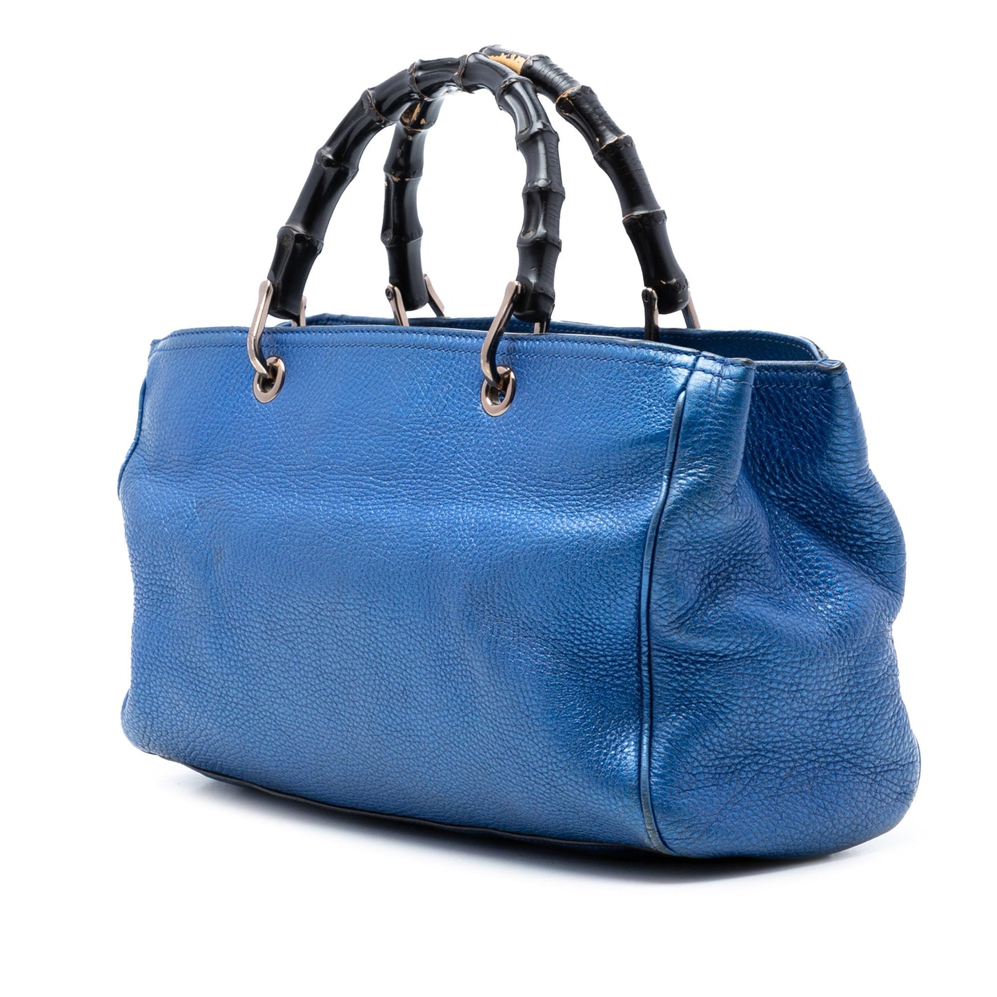 Gucci Medium Metallic Calfskin Bamboo Shopper Satchel