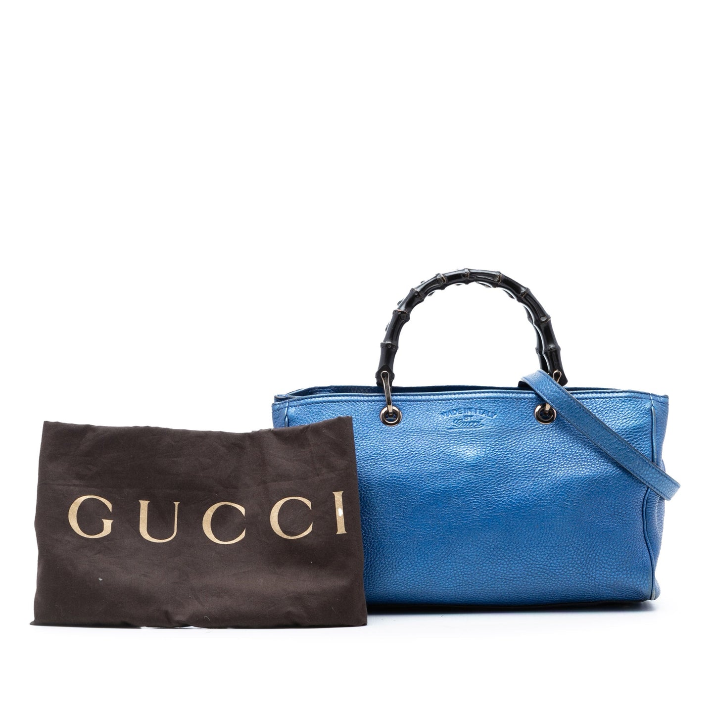 Gucci Medium Metallic Calfskin Bamboo Shopper Satchel