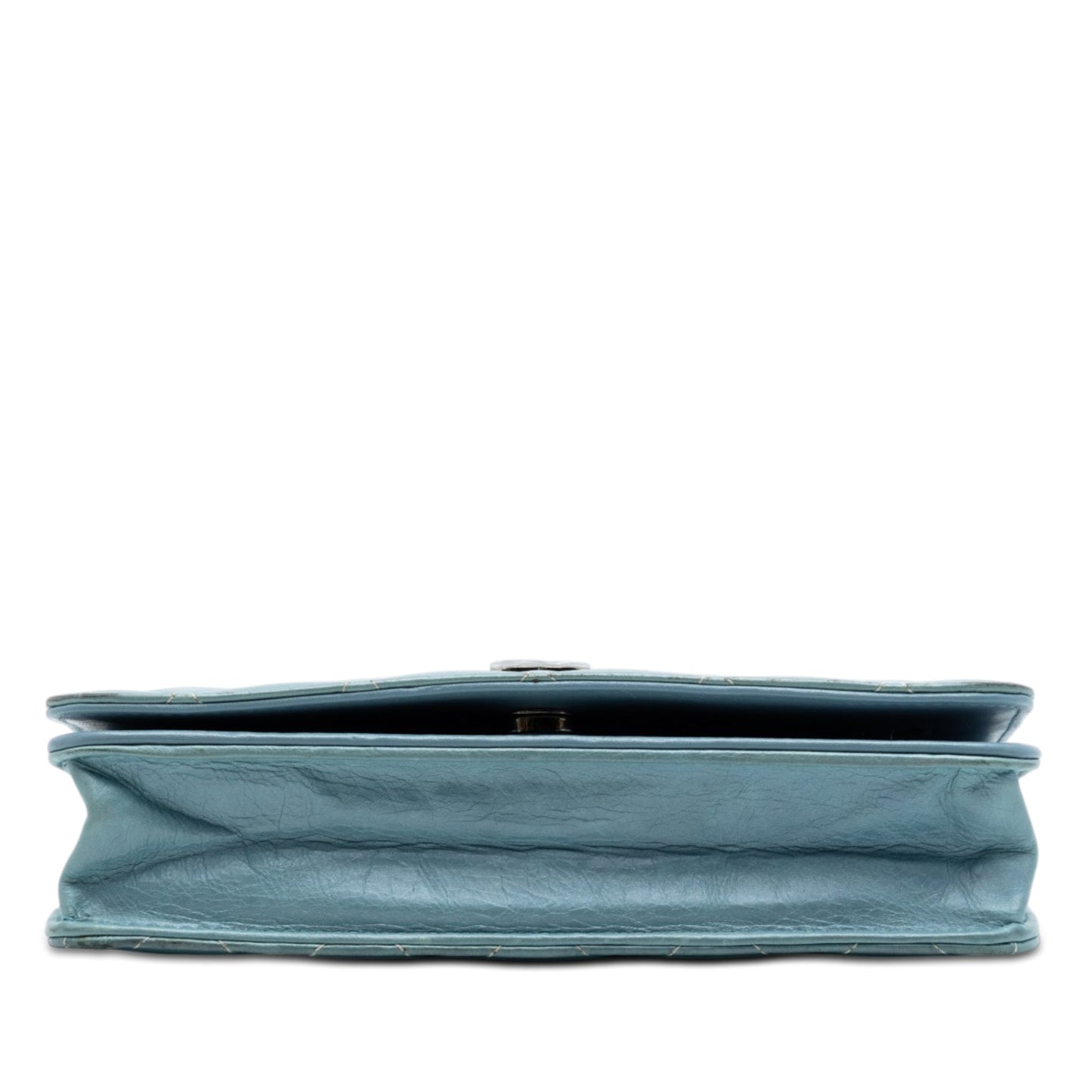 Chanel CC Quilted Ombre Patent and Aged Calfskin Crystal Wallet On Chain