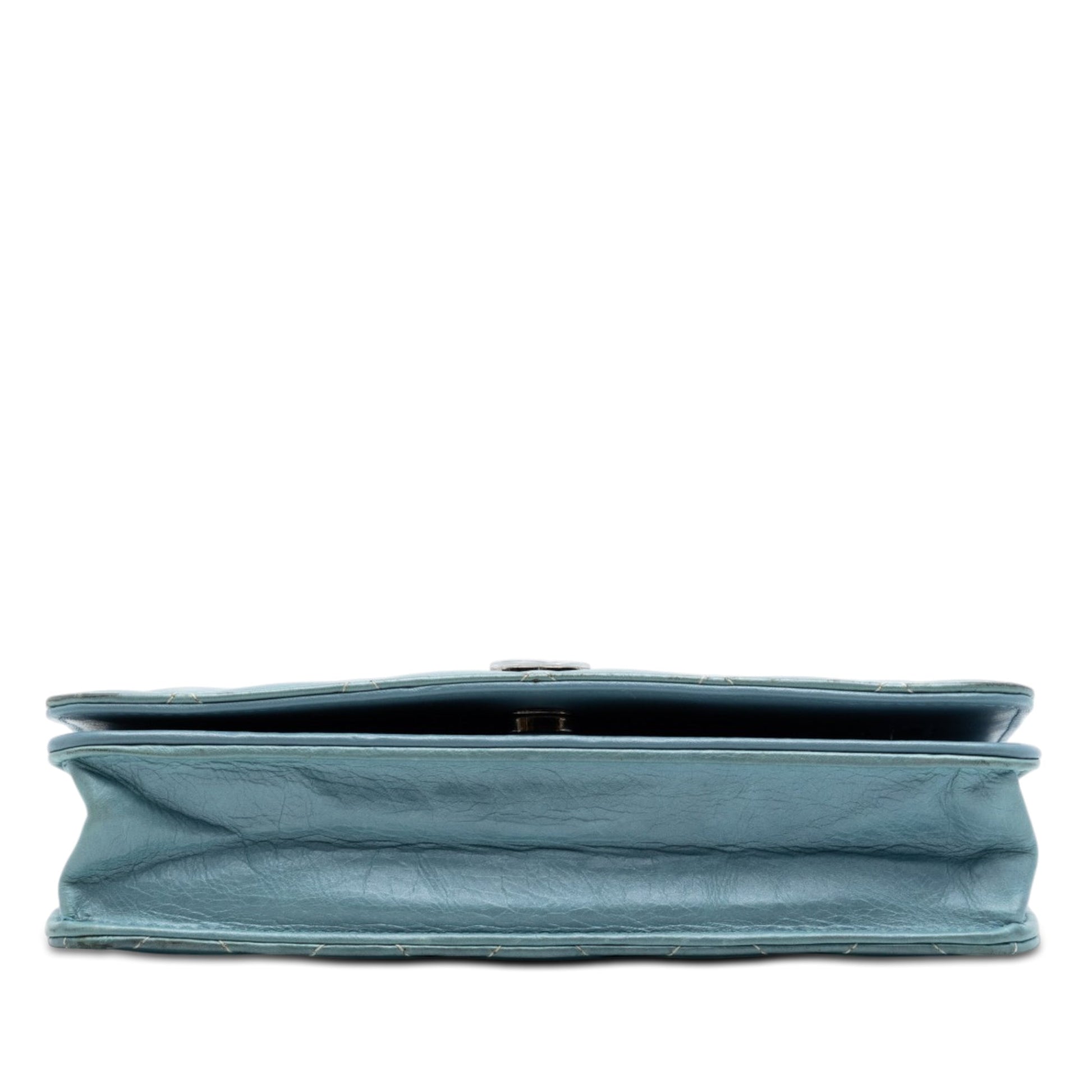 Chanel CC Quilted Ombre Patent and Aged Calfskin Crystal Wallet On Chain