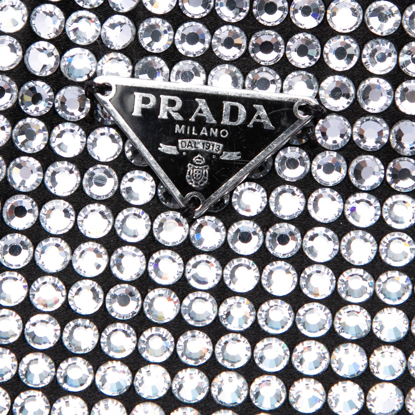 Prada Satin Crystal Embellished Chain Flat Tote