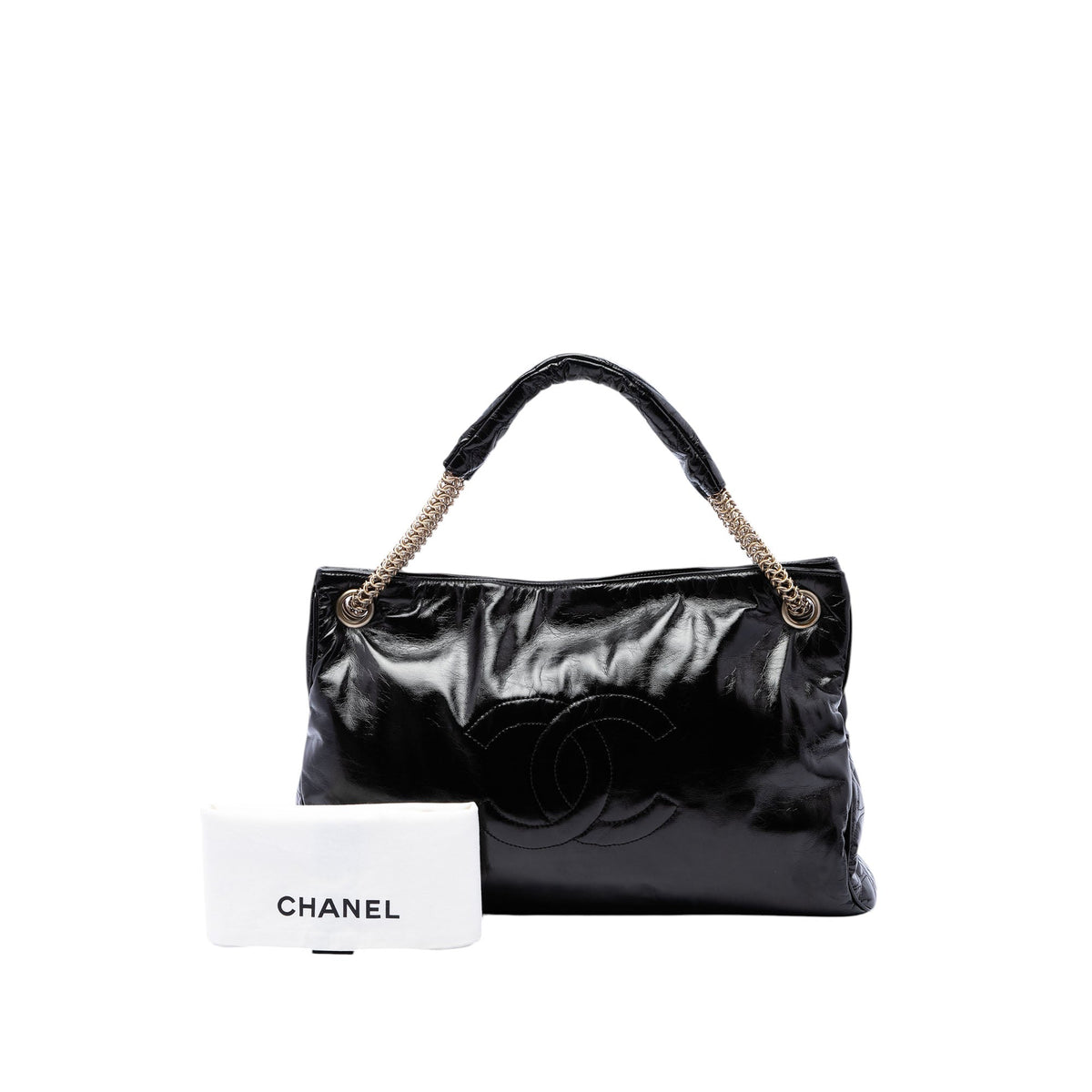Chanel Crinkled Patent Rodeo Drive Tote