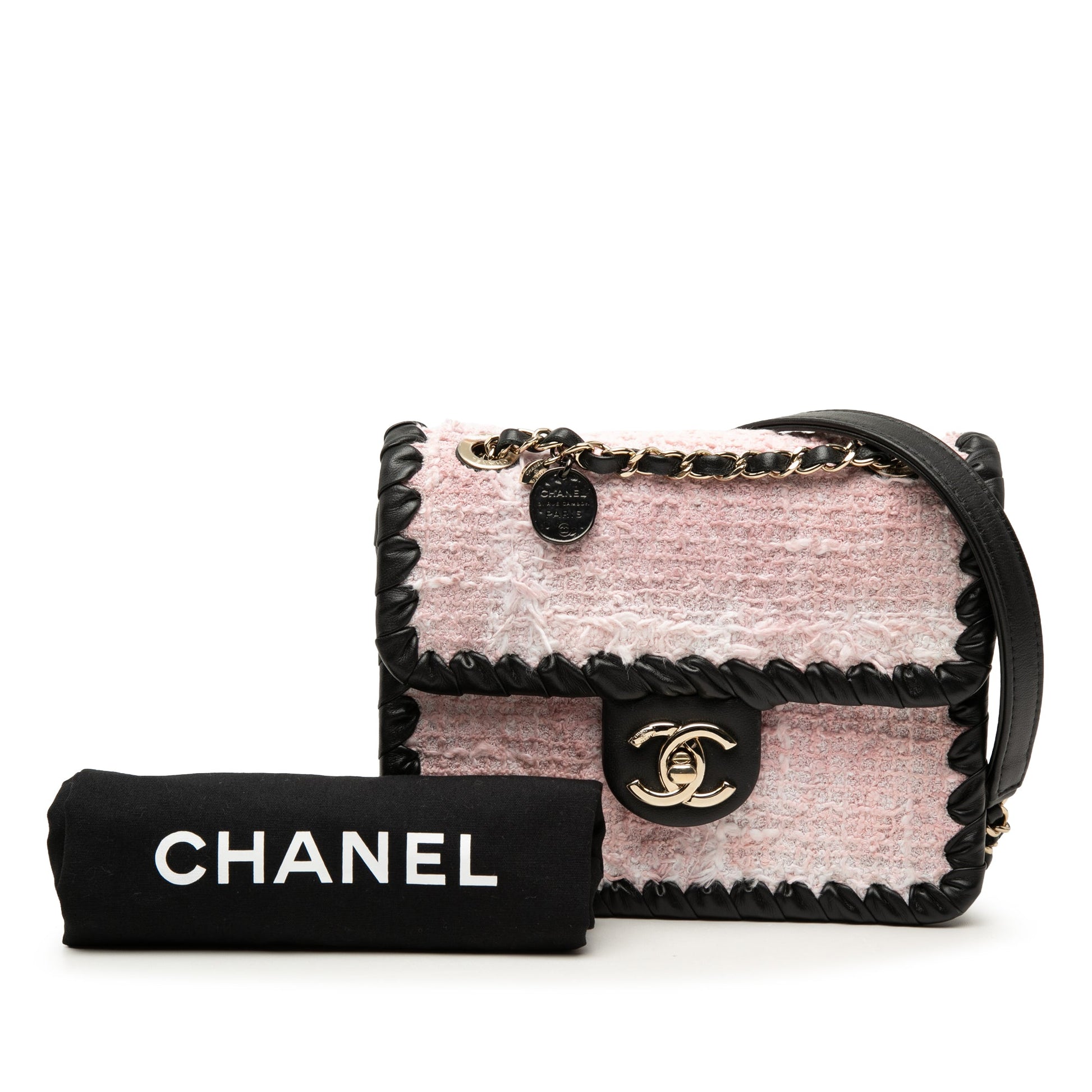 Chanel Mini Calfskin Braided Quilted Tweed My Own Frame Flap