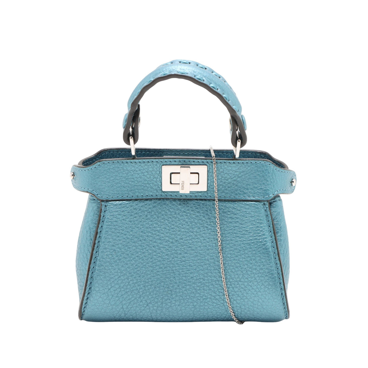 Fendi Nano Nappa Peekaboo Satchel — Blue