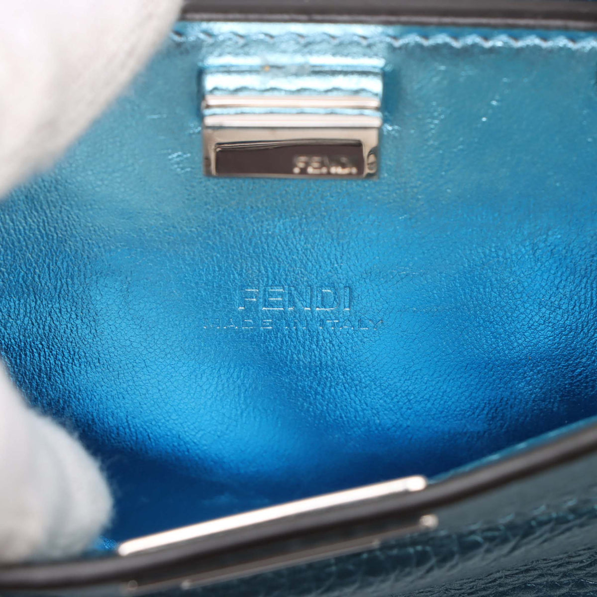 Fendi Nano Nappa Peekaboo Satchel — Blue