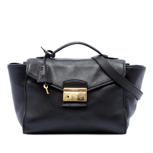 Prada Vitello Daino Soundlock Satchel