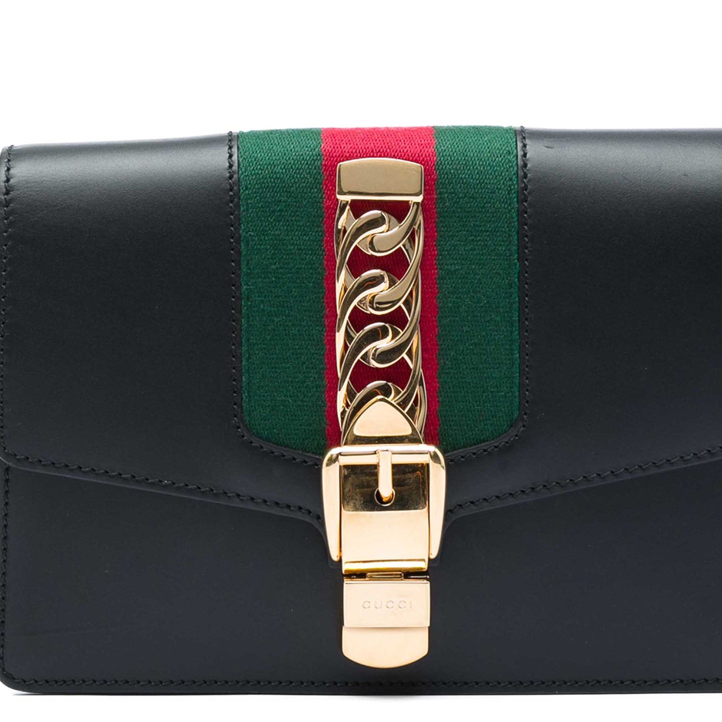 Gucci Calfskin Web Sylvie Belt Bag