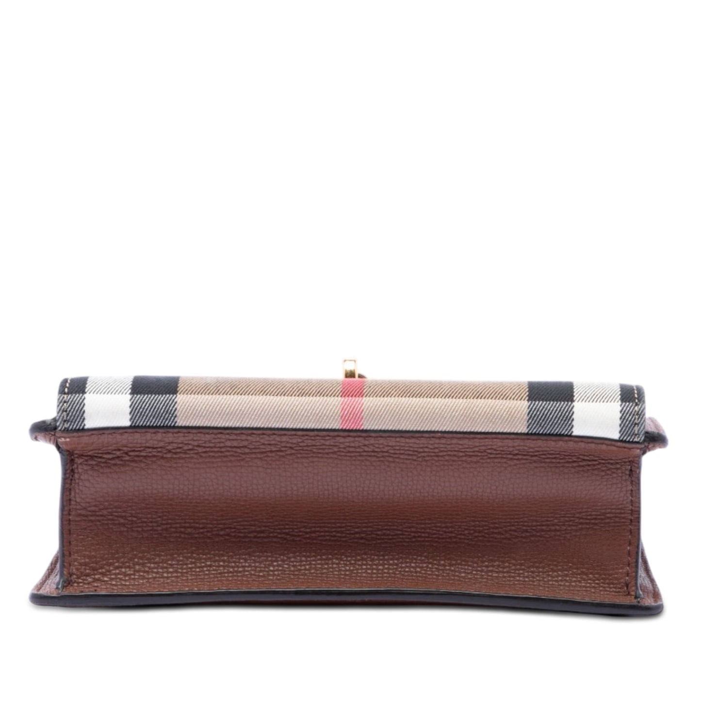 Burberry Small Leather and House Check Canvas Derby Macken Crossbody