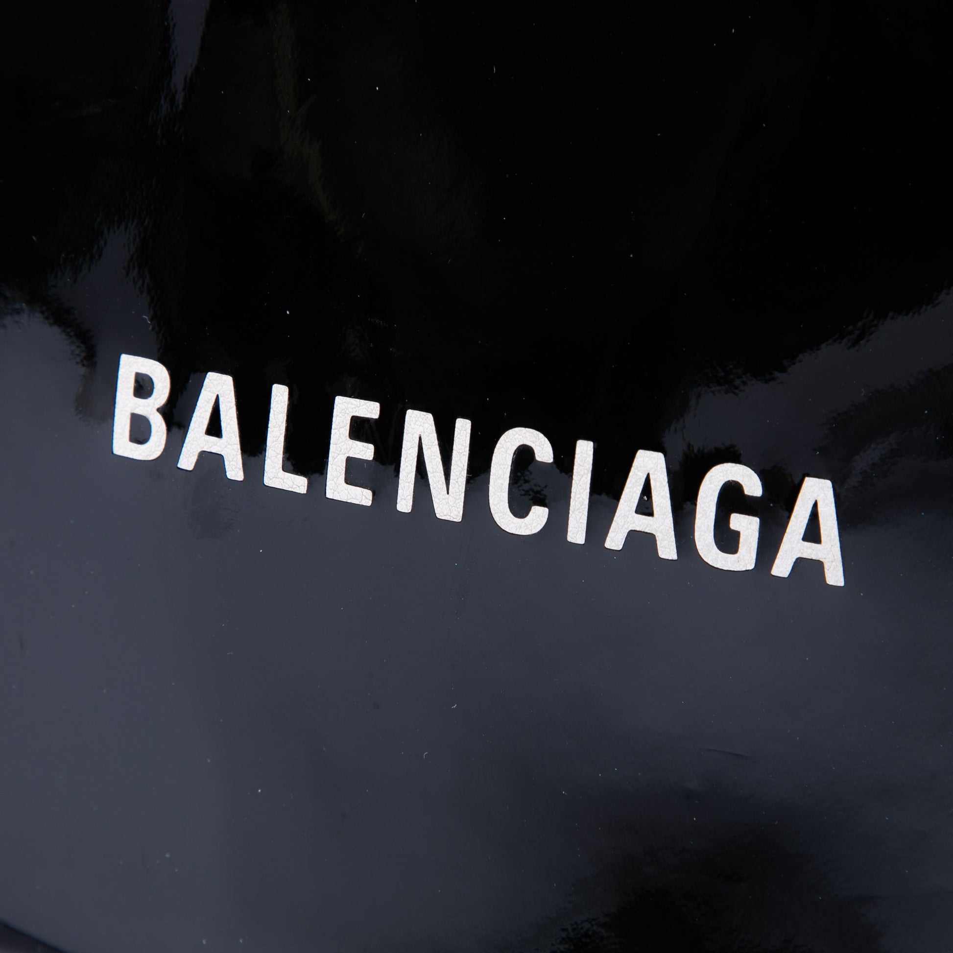 Balenciaga Patent Logo Shopping Tote XXS