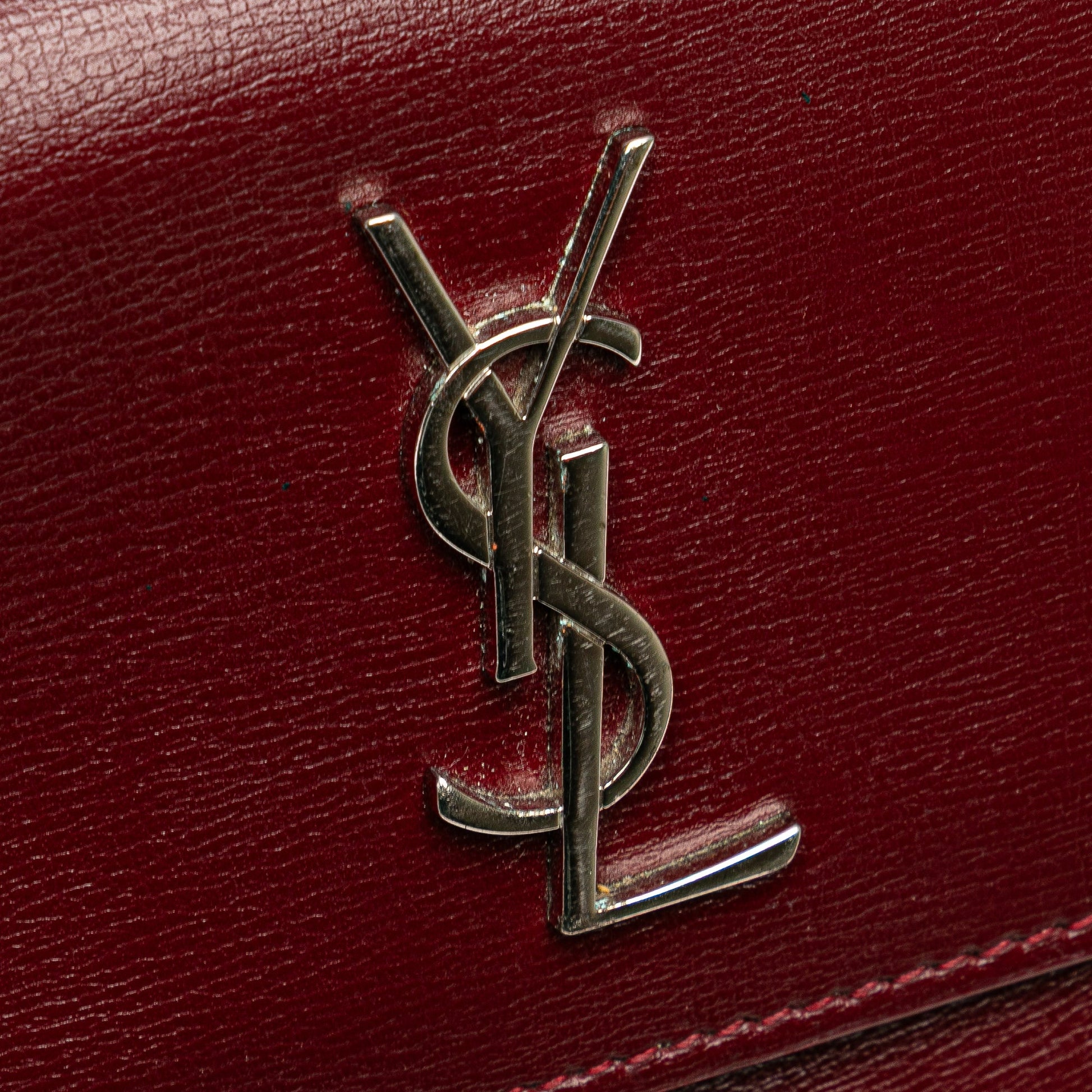 Saint Laurent Mini Calfskin Monogram Sunset Wallet on Chain
