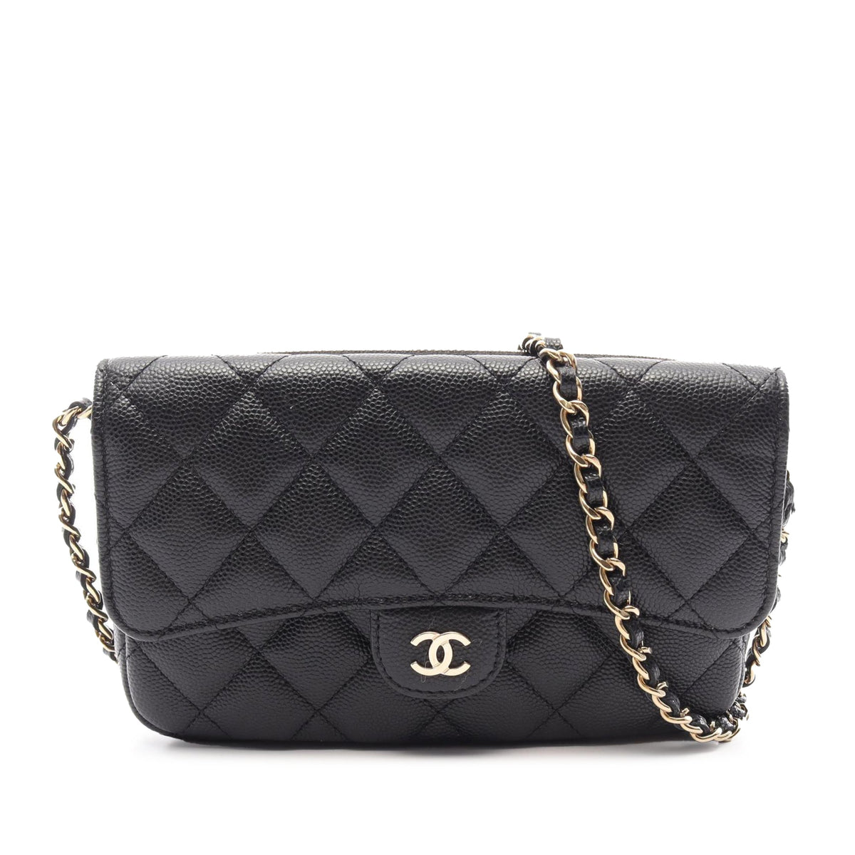 Chanel CC Quilted Caviar Phone Case