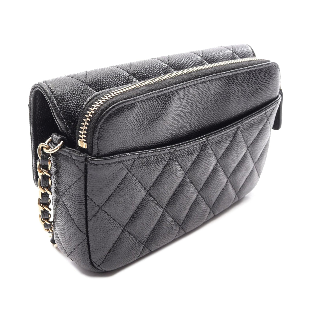 Chanel CC Quilted Caviar Phone Case