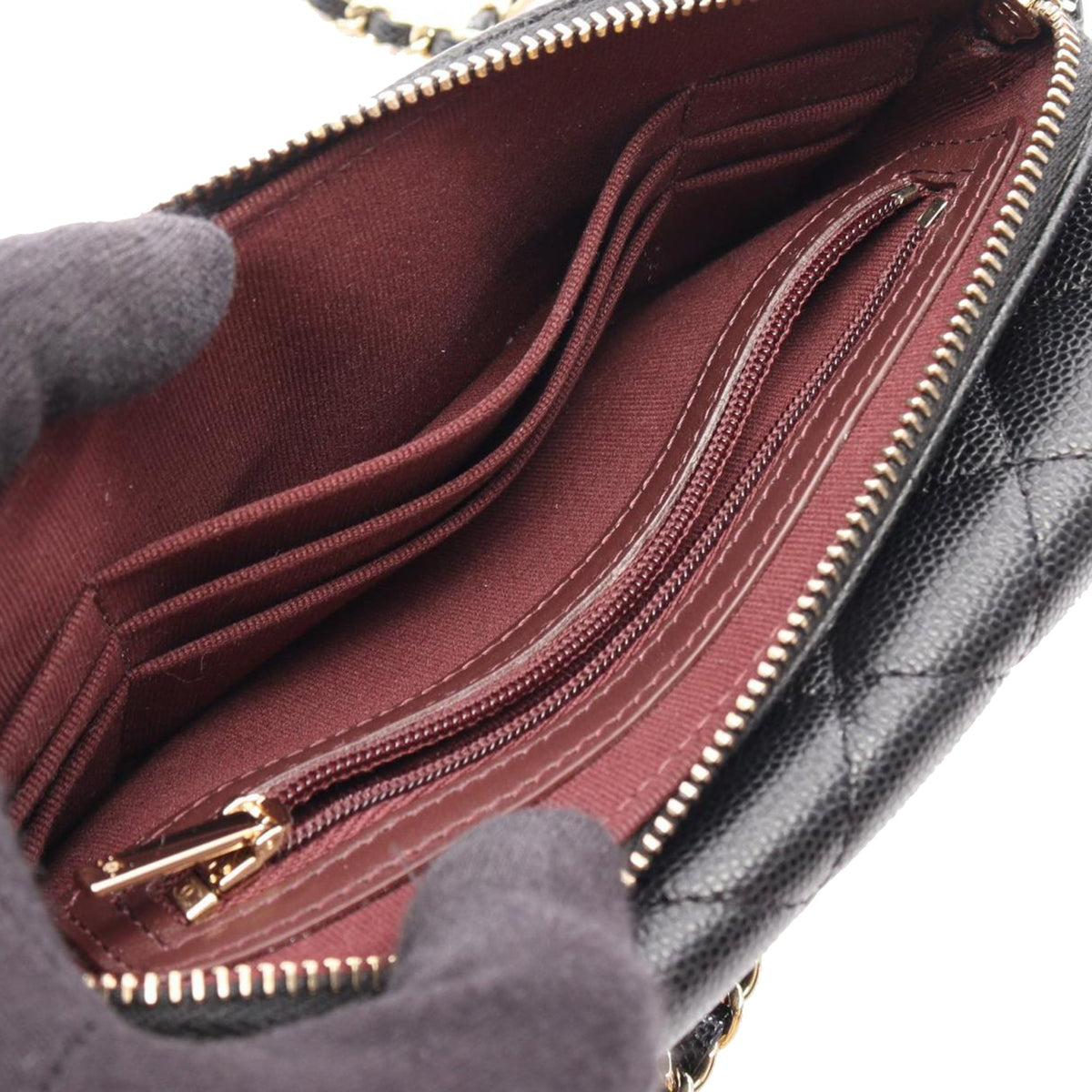 Chanel CC Quilted Caviar Phone Case