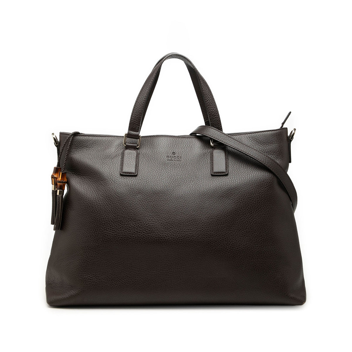 Gucci Calfskin Bamboo Tassel Satchel