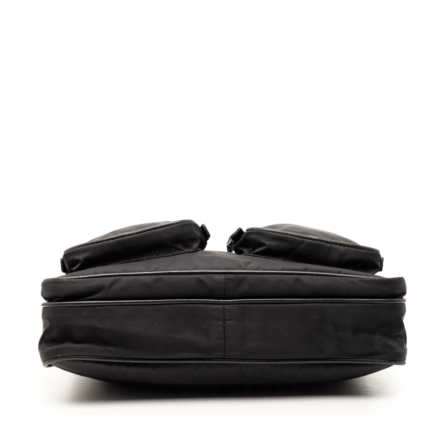 Prada Saffiano Trimmed Tessuto Zip Top Crossbody