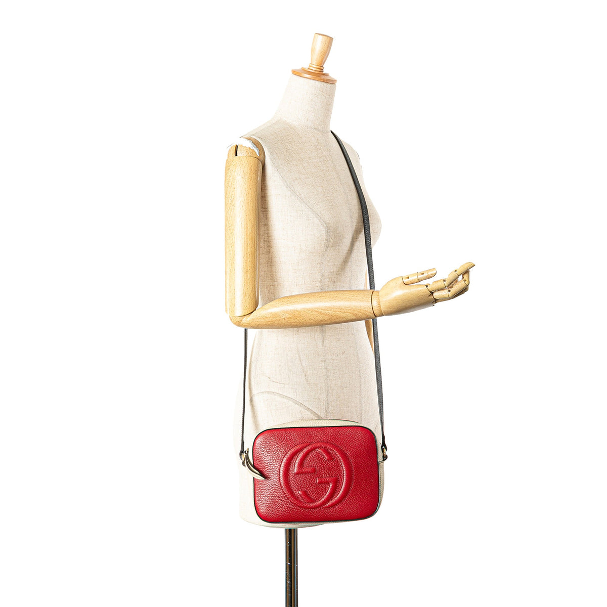 Gucci Small Tricolor Leather Soho Disco Crossbody — Red