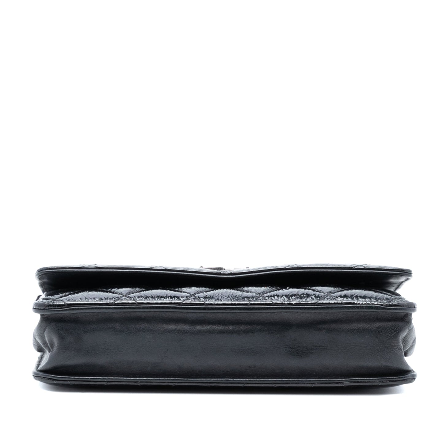 Chanel CC Quilted Shiny Aged Calfskin Wallet On Chain