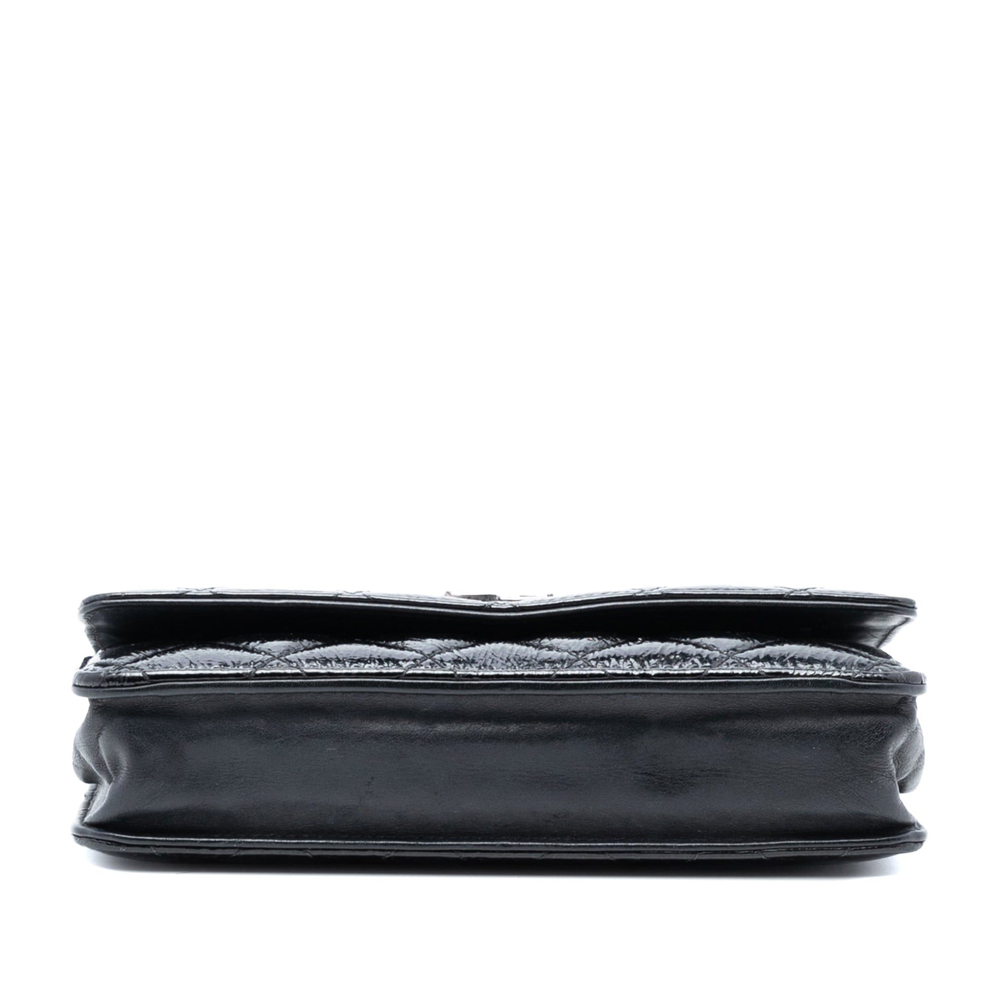 Chanel CC Quilted Shiny Aged Calfskin Wallet On Chain