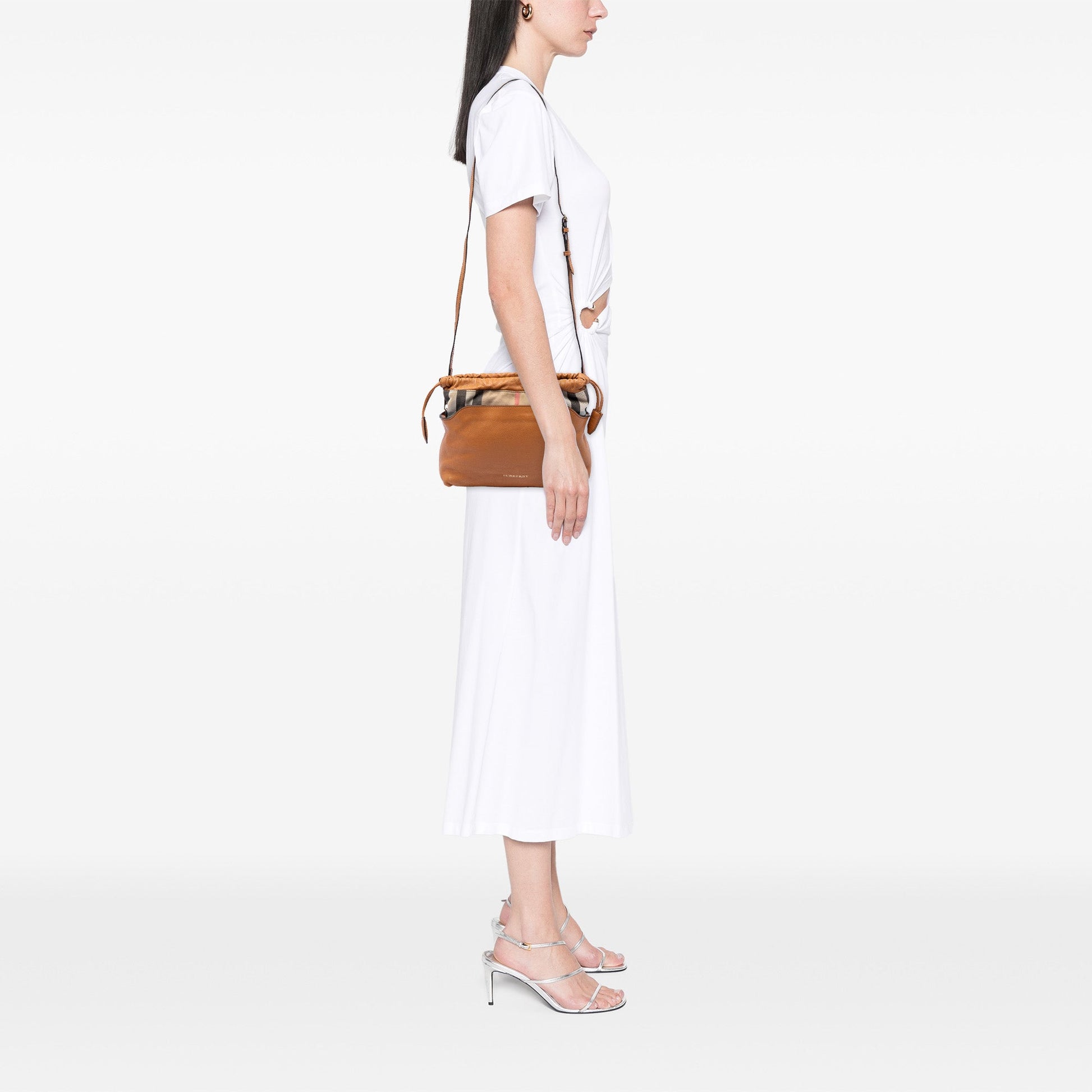 Burberry House Check Canvas and Calfskin Little Crush Crossbody