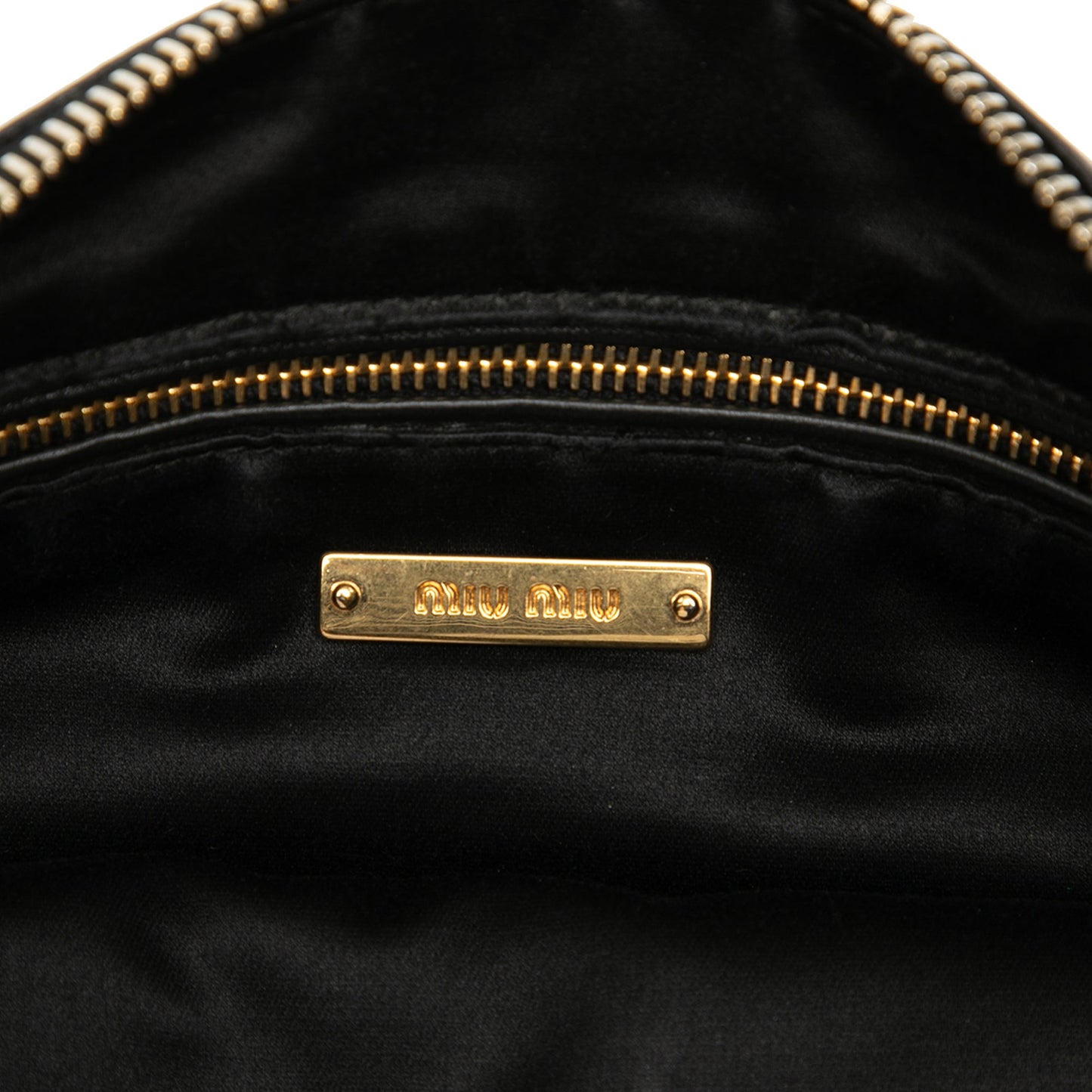 Miu Miu Studded Leather Zip Clutch