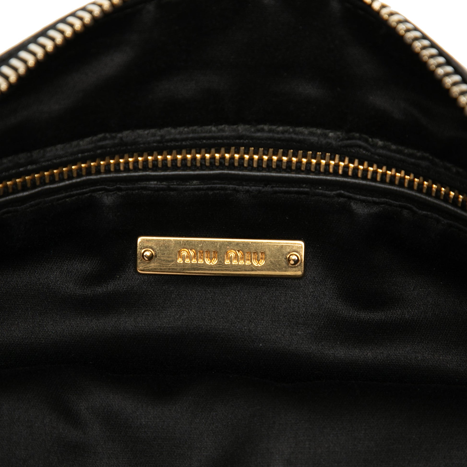 Miu Miu Studded Leather Zip Clutch