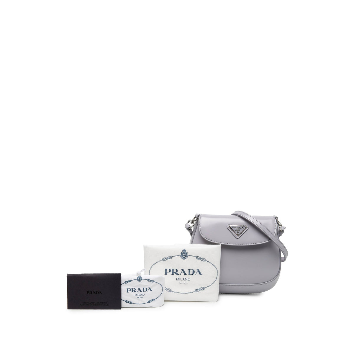 Prada Mini Brushed Leather Cleo Flap — Purple