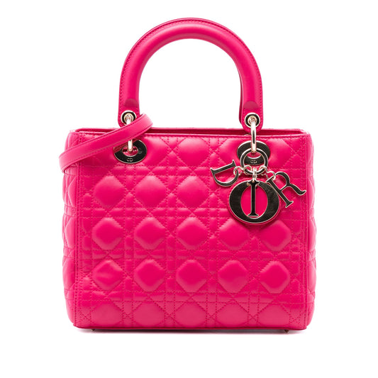 Dior Medium Lambskin Cannage Lady Dior