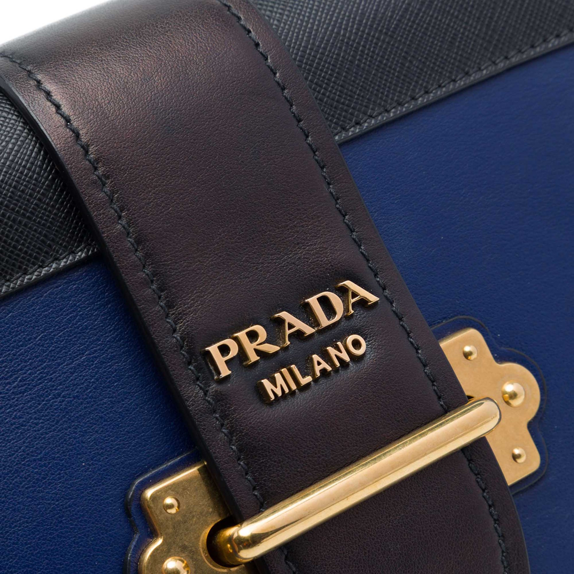 Prada Saffiano Trimmed City Calf Cahier Crossbody