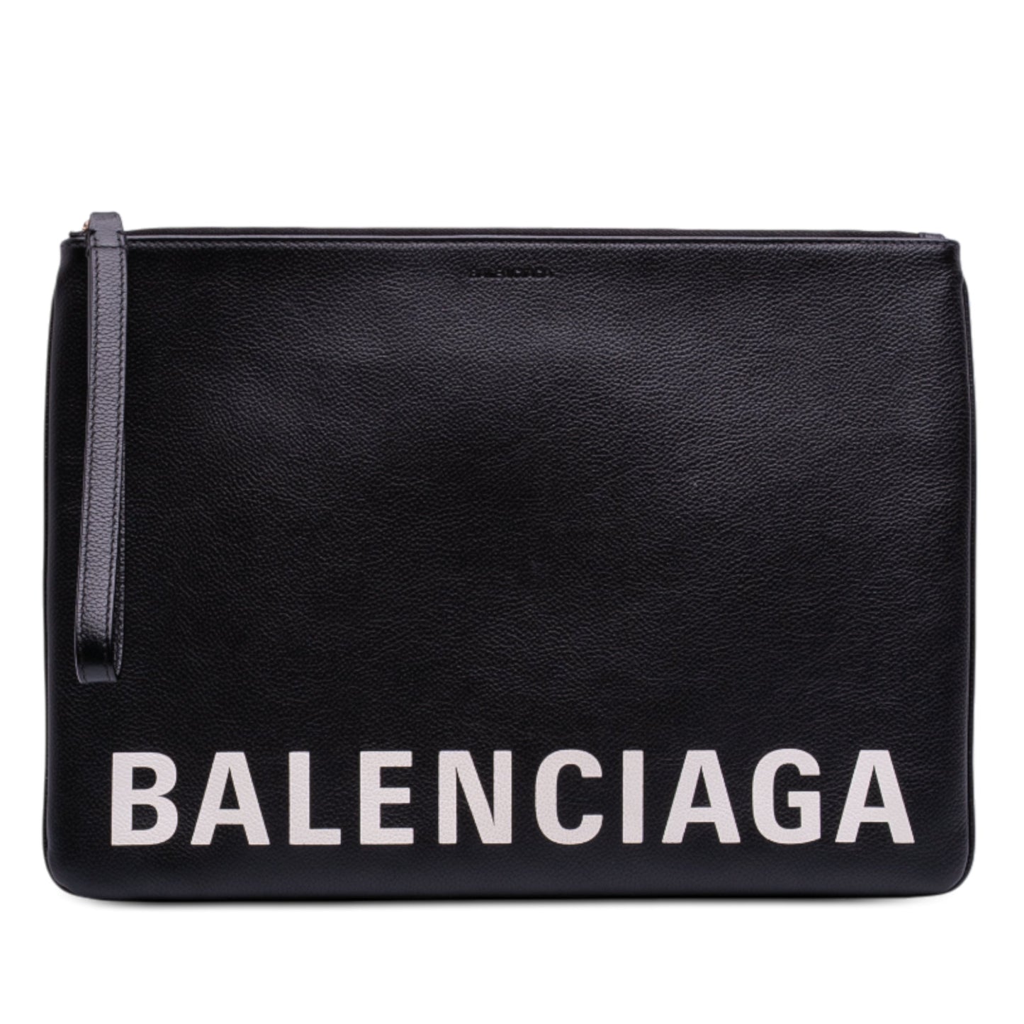 Balenciaga Leather Ville Logo Clutch