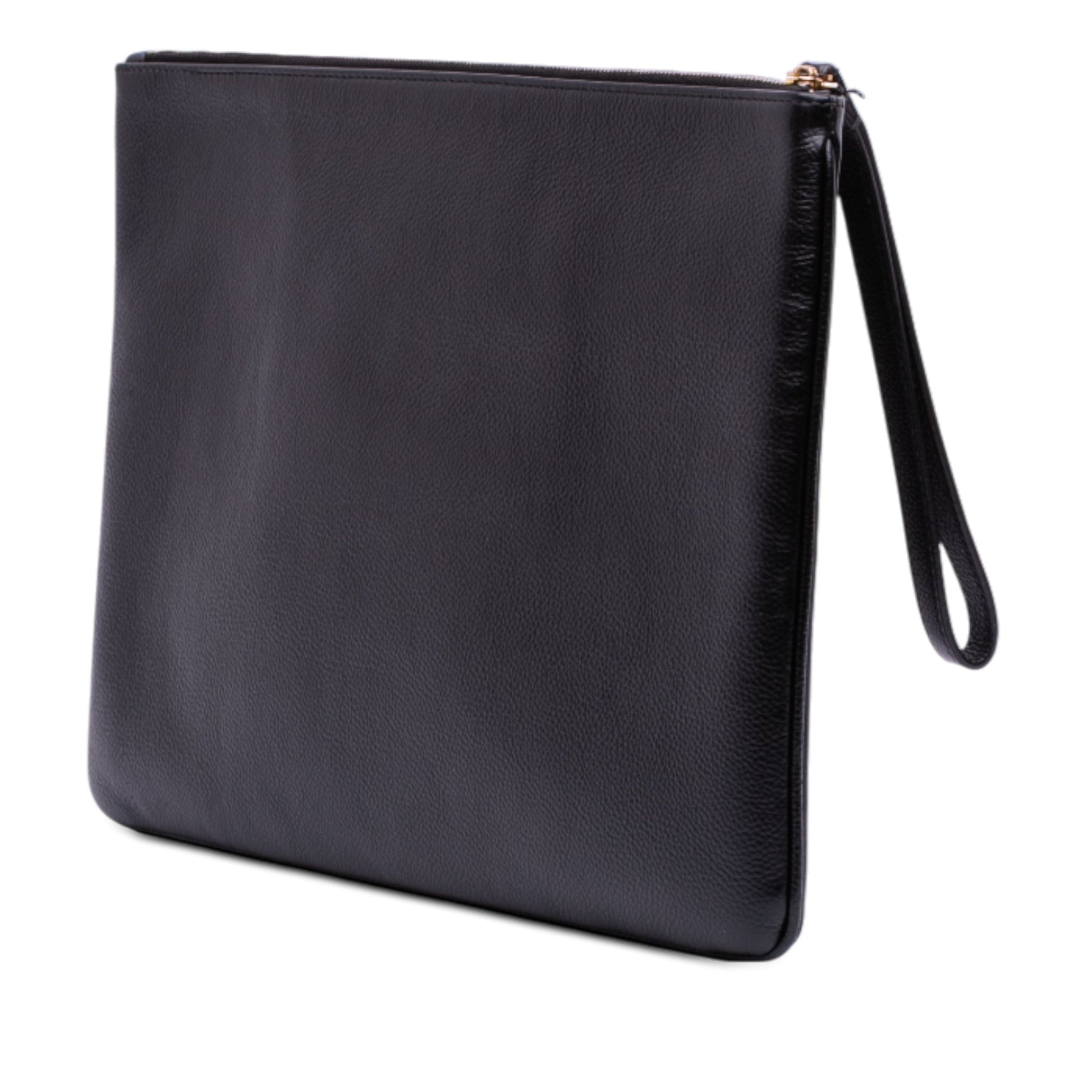 Balenciaga Leather Ville Logo Clutch