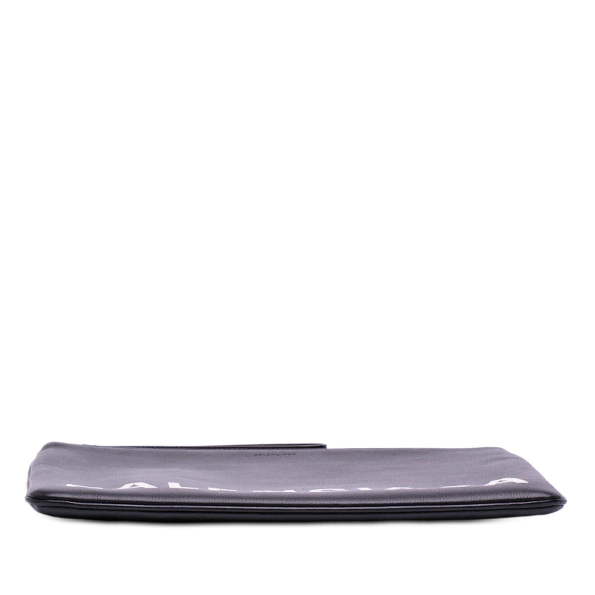 Balenciaga Leather Ville Logo Clutch
