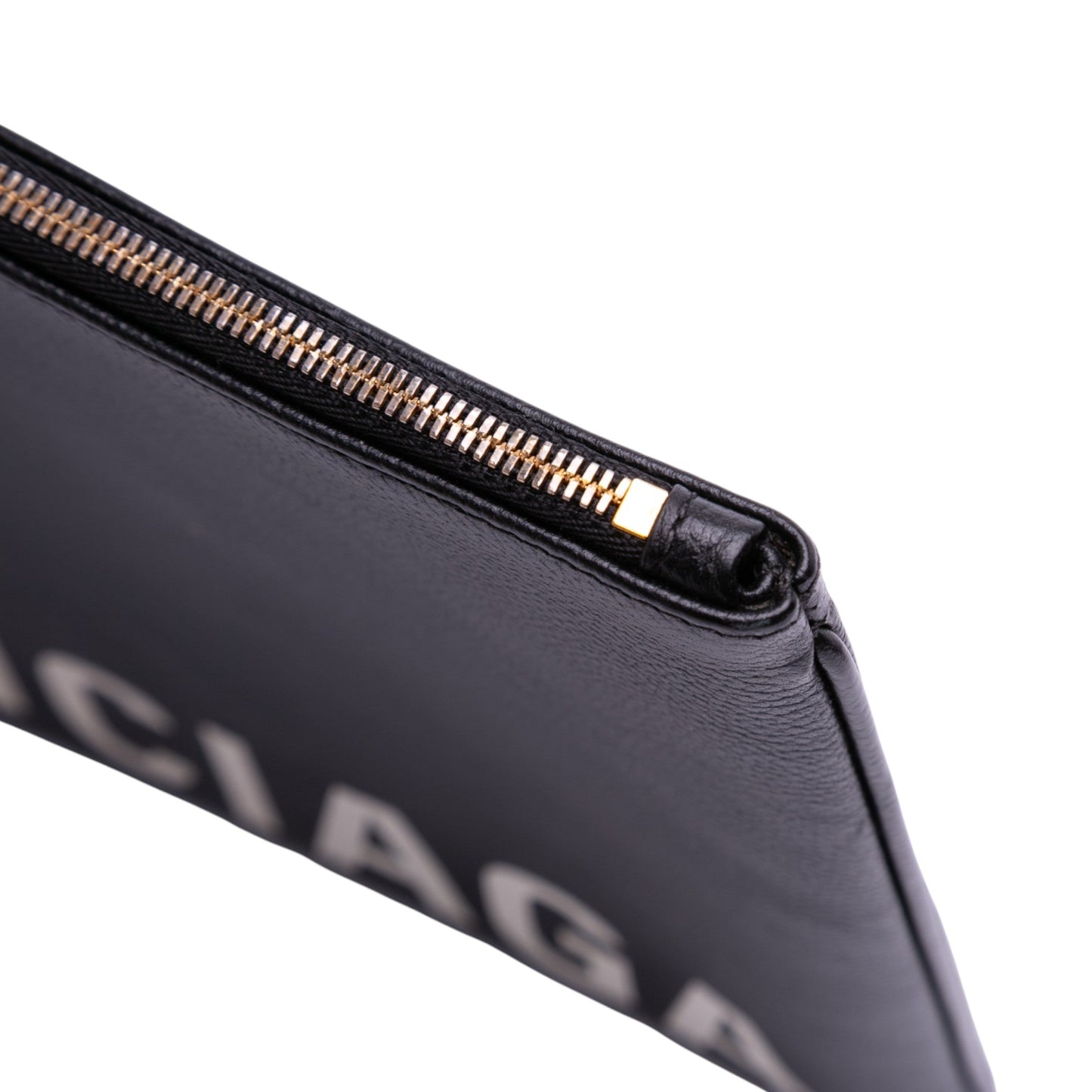 Balenciaga Leather Ville Logo Clutch