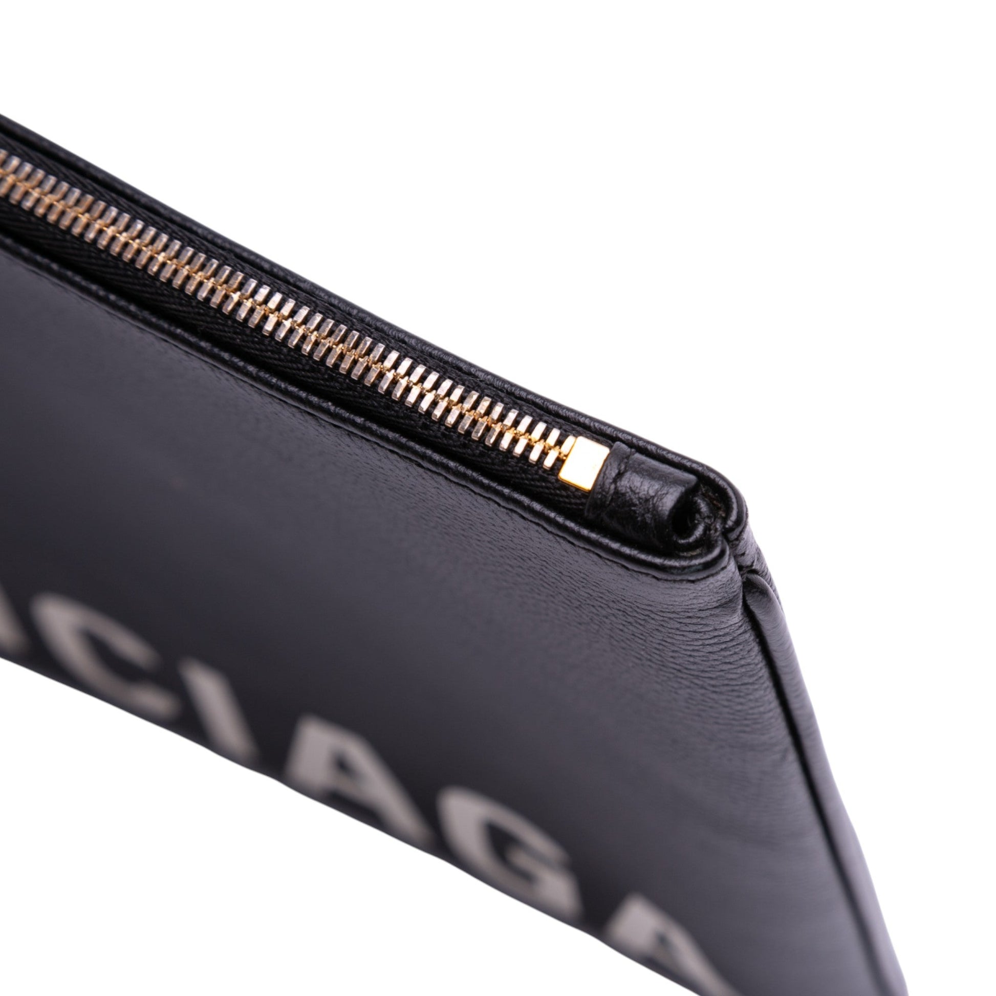 Balenciaga Leather Ville Logo Clutch