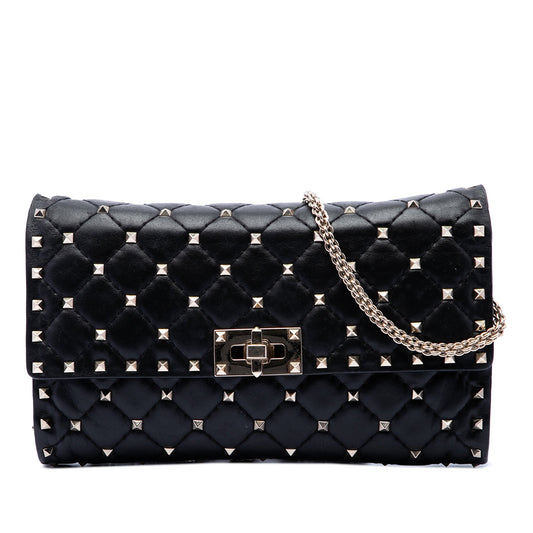 Valentino Nappa Rockstud Spike Wallet On Chain