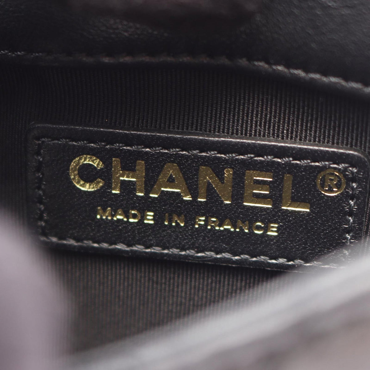 Chanel CC Quilted Lambskin Phone Holder with Chain — Black