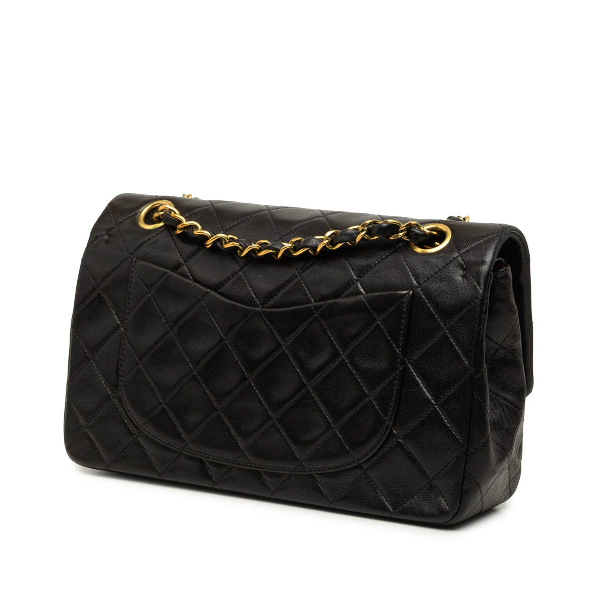 Chanel Medium Classic Lambskin Double Flap — Black