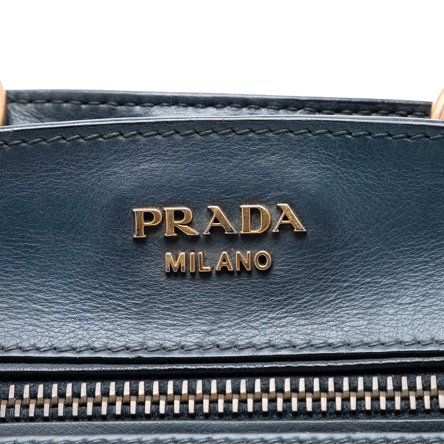 Prada Large Visone City Calf Double Handle Shopping Tote