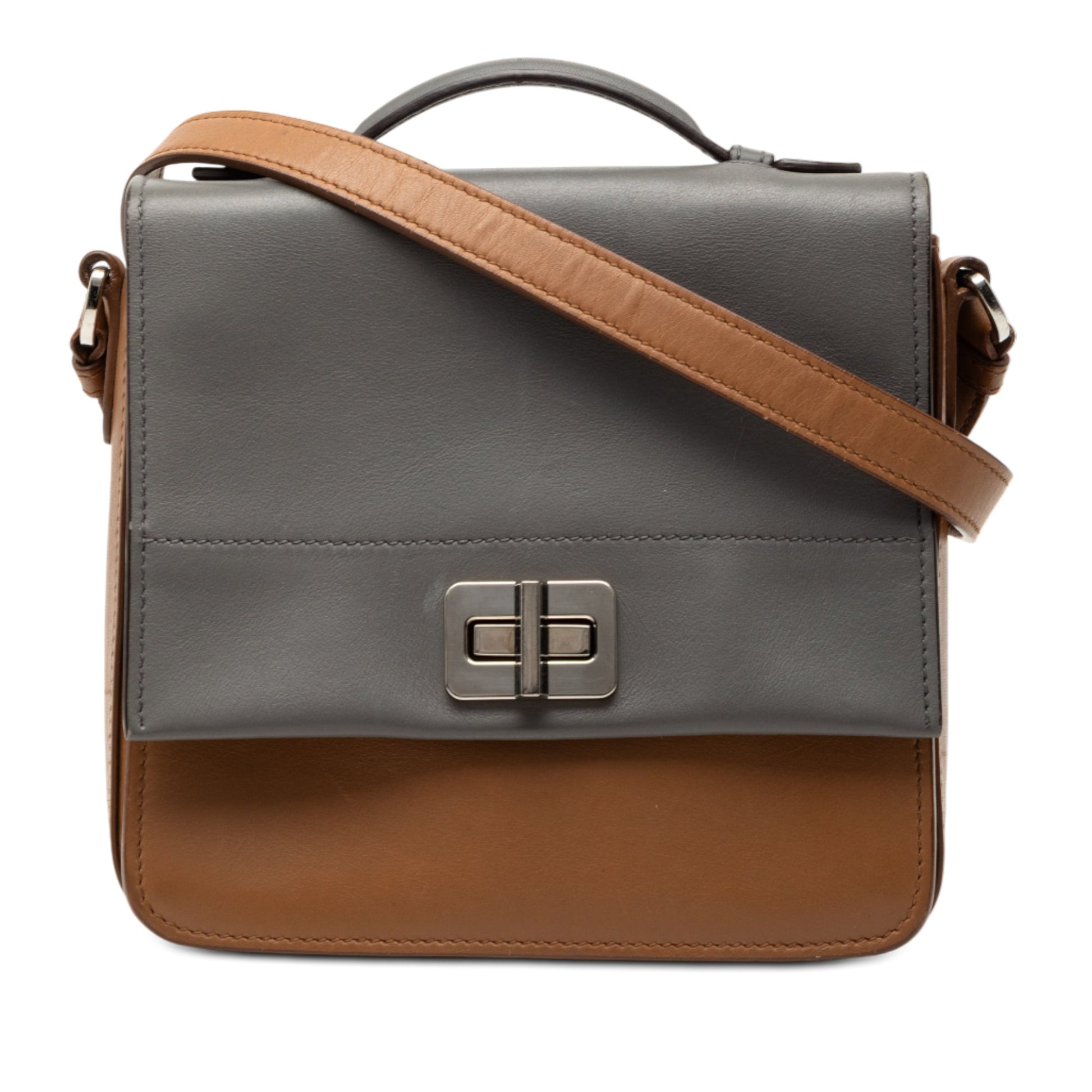Prada Bicolor City Calf Satchel